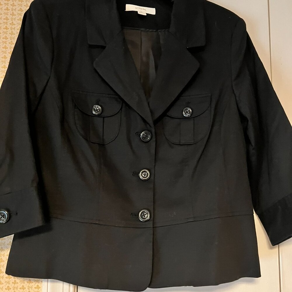 Merona Black 3/4 Sleeve Suit Jacket - Large